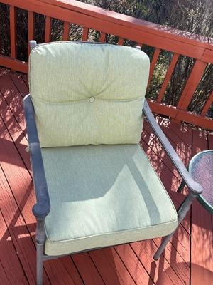 LOT 74P: Patio Furniture - Loveseat, Chairs w/ Cushions, Coffee Table, Accent Tables