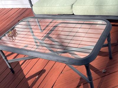 LOT 74P: Patio Furniture - Loveseat, Chairs w/ Cushions, Coffee Table, Accent Tables