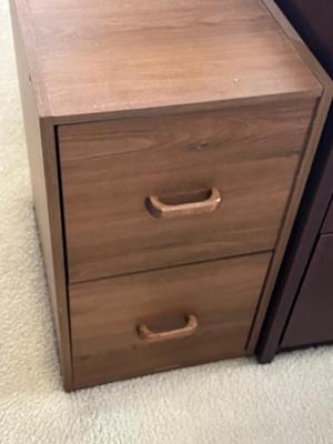 LOT 77M: Office Desk, Chair and 2-Drawer File Cabinet.