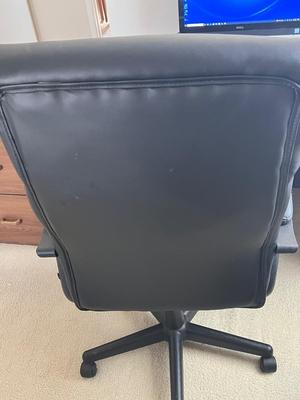 LOT 77M: Office Desk, Chair and 2-Drawer File Cabinet.