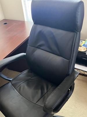 LOT 77M: Office Desk, Chair and 2-Drawer File Cabinet.