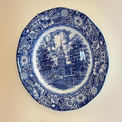 LOT 81D: Blue and White Pattern Decorative Wall Plates - Spode and More