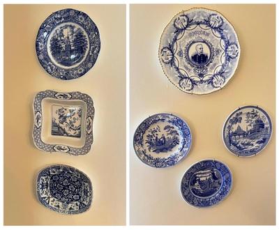 LOT 81D: Blue and White Pattern Decorative Wall Plates - Spode and More