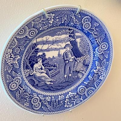 LOT 81D: Blue and White Pattern Decorative Wall Plates - Spode and More