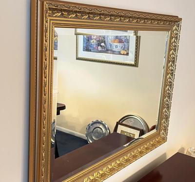 LOT 83D: Gold-Framed Beveled Wall Mirror