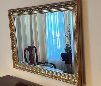 LOT 83D: Gold-Framed Beveled Wall Mirror