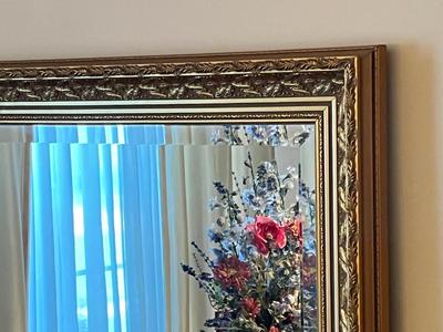 LOT 83D: Gold-Framed Beveled Wall Mirror