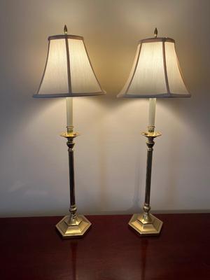 LOT 84D: Pair of Brass Table Lamps