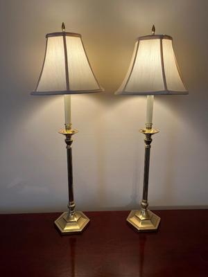 LOT 84D: Pair of Brass Table Lamps