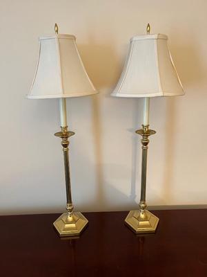 LOT 84D: Pair of Brass Table Lamps