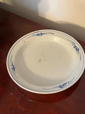 LOT 89D: Blue and White Pattern Vase and 2 Pots with Faux Plants