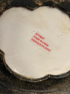 LOT 89D: Blue and White Pattern Vase and 2 Pots with Faux Plants