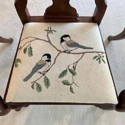 D1172 Set of 6 Chippendale Needlepoint Upholstered Chairs