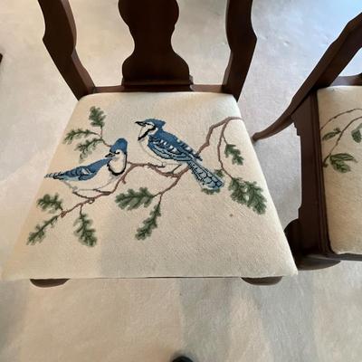 D1172 Set of 6 Chippendale Needlepoint Upholstered Chairs