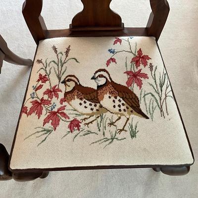 D1172 Set of 6 Chippendale Needlepoint Upholstered Chairs