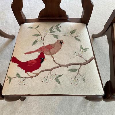 D1172 Set of 6 Chippendale Needlepoint Upholstered Chairs