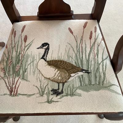 D1172 Set of 6 Chippendale Needlepoint Upholstered Chairs