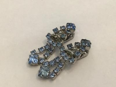 Blue Ice Vintage Clip on Earrings