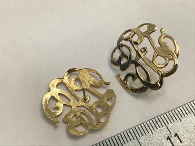 Gold Tone Scroll Vintage Earrings