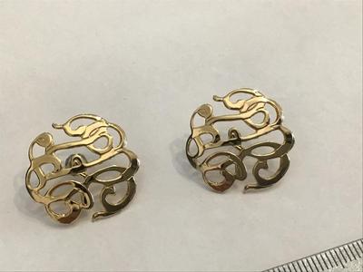 Gold Tone Scroll Vintage Earrings
