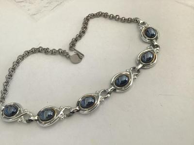 Collar Vintage Silver Stone Necklace