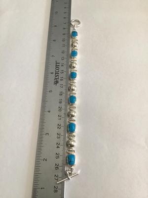 925 Silver Turquoise Type Toggle Bracelet