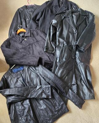 LOT 2B: Assortment of Men's Coats Including Genuine Wilsons Leather Trench Coat