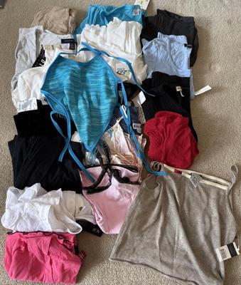 LOT 206A: NWT Petite Women's / Juniors Summer Clothing: Pink Panther Tank, Tommy Jeans Shirts & More