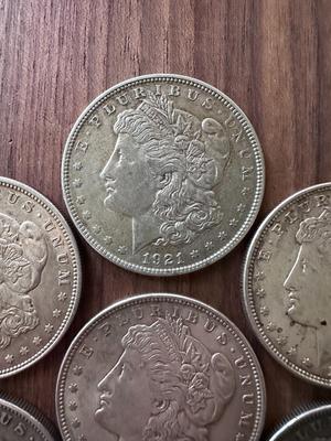 Morgan Silver Dollars (Lot of 7) 1921