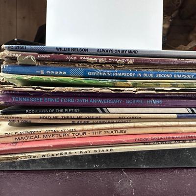 18 Records including Willie Nelson, Beatles, Belafante, etc.