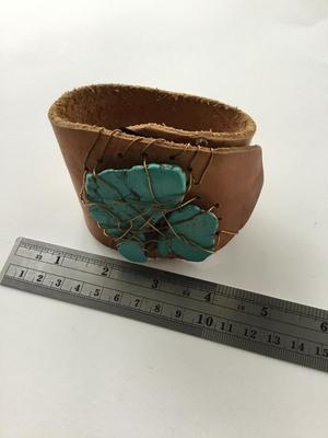 Beautiful leather type statement bracelet