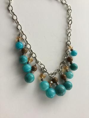 Beautiful light blue howlite type fashion necklace
