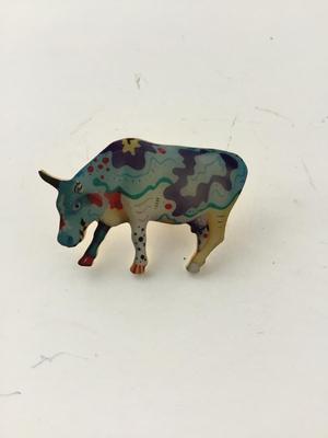 Westland marked colorful cow pin