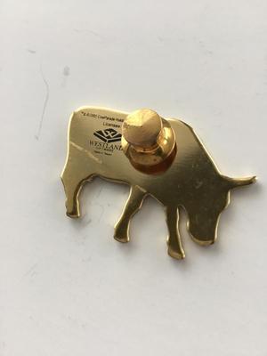 Westland marked colorful cow pin