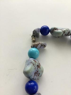 Beautiful vintage stone type nuggets beaded statement necklace