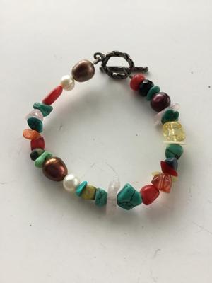 Vintage colorful stone type beaded fashion bracelet