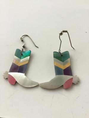 Unmarked colorful boot’s earrings