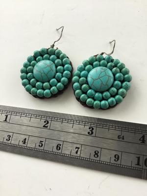 Beautiful stone howlite type statement earrings