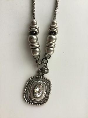 Beautiful silver tone statement necklace
