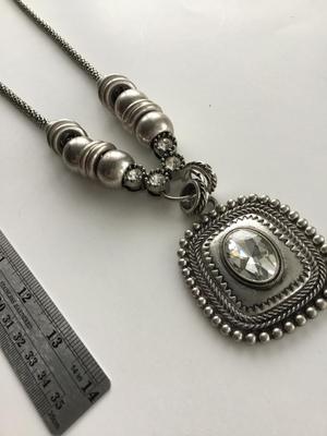 Beautiful silver tone statement necklace