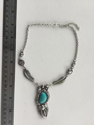 Silver tone statement necklace