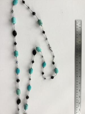 Beautiful stone type long beaded fashion necklace
