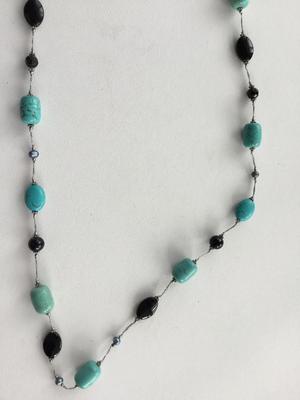 Beautiful stone type long beaded fashion necklace