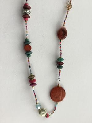 Beautiful colorful statement necklace with matching earrings