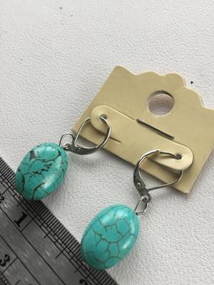 Unmarked beautiful turquoise stone Type earrings