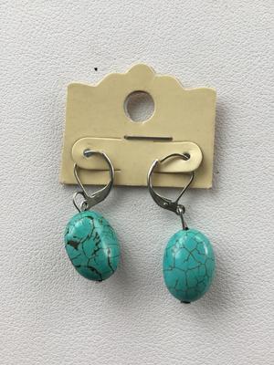 Unmarked beautiful turquoise stone Type earrings