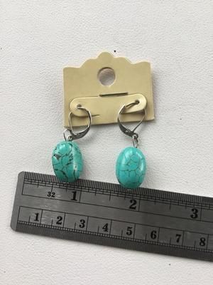 Unmarked beautiful turquoise stone Type earrings