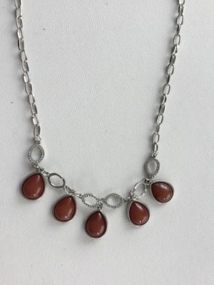 Unmarked brown tone fashion necklace