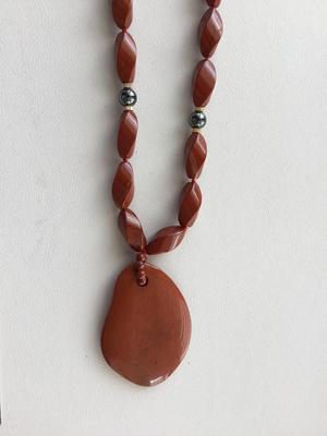 Beautiful brown clay colored statement necklace
