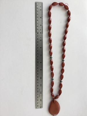 Beautiful brown clay colored statement necklace